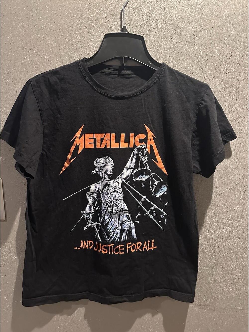 Metallica Shirt Mens Medium Black And Justice For All Short Sleeve Rock Metal